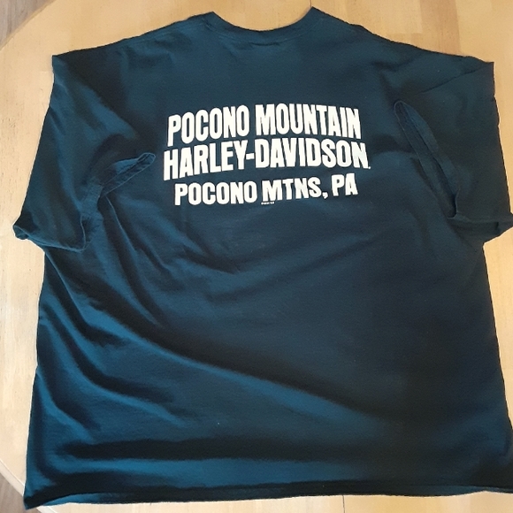 HARLEY-DAVIDSON BLACK SHORT SLEEVE CREW T SHIRT (POCONO MOUNTAINS, PA) MENS 5XL - Picture 2 of 9